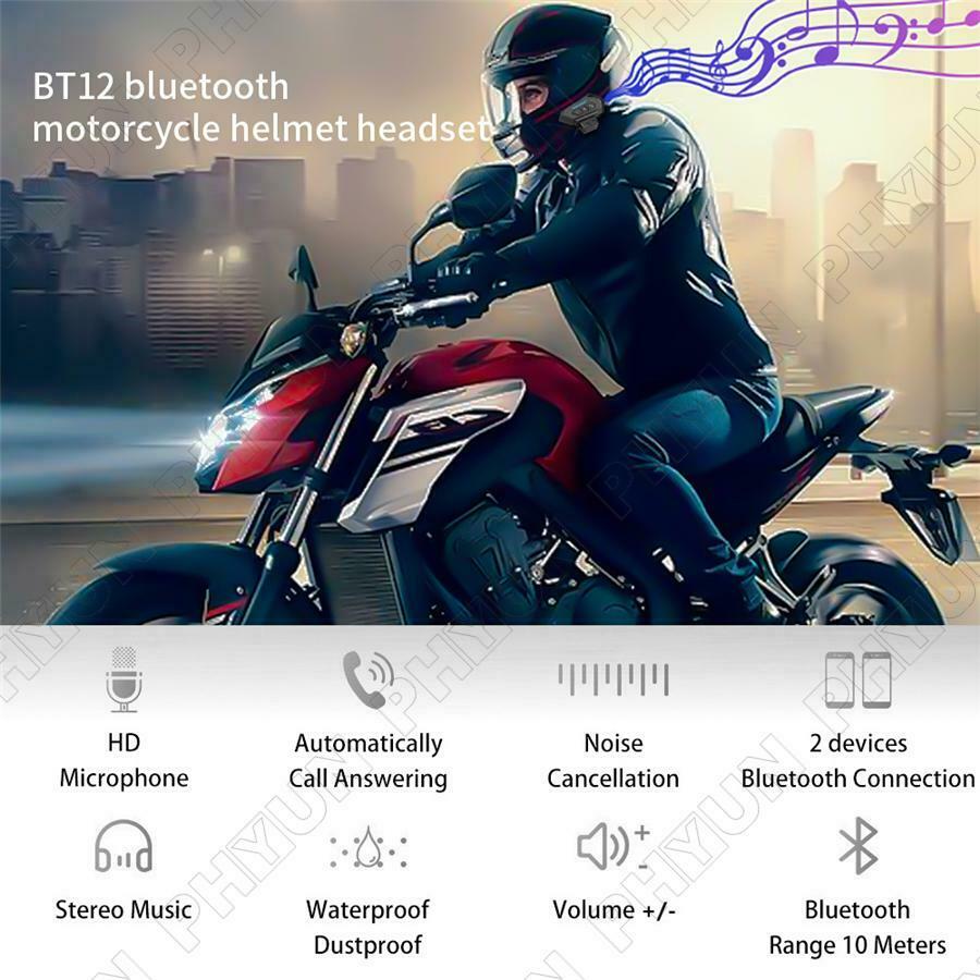 New Motorcycle Helmet Headset Earphone Wireless Bluetooth Headphone Rechargeable