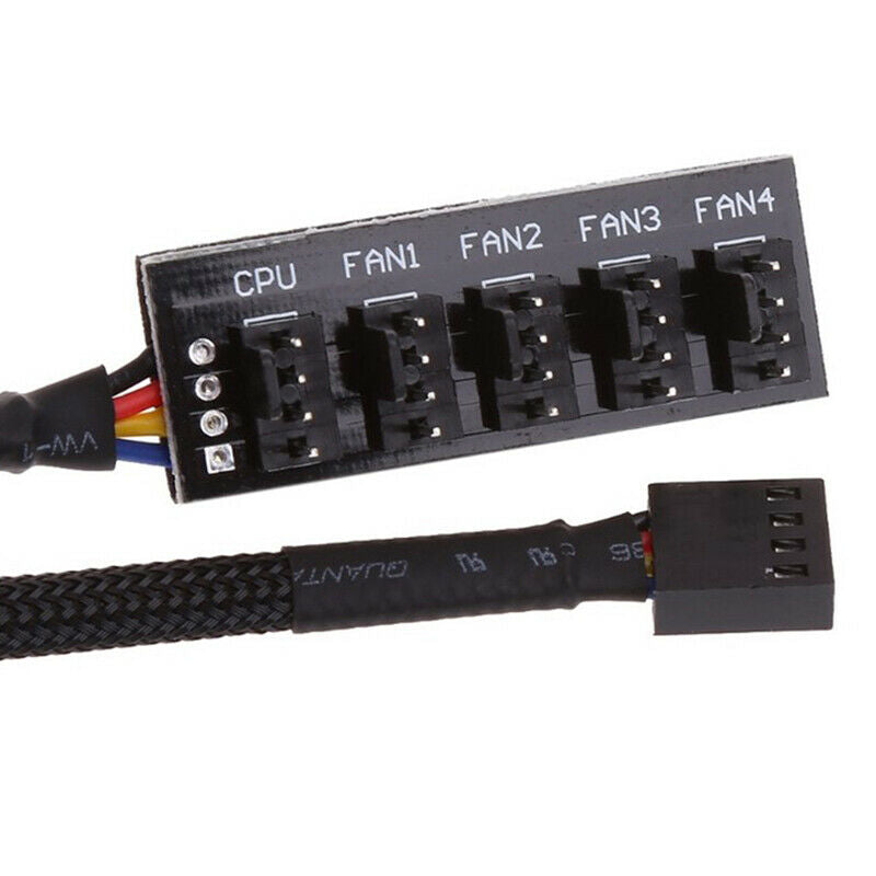 5-Port PC 4-Pin PC PWM CPU Cooling Fan Splitter Hub Adapter Braided Cab.l8