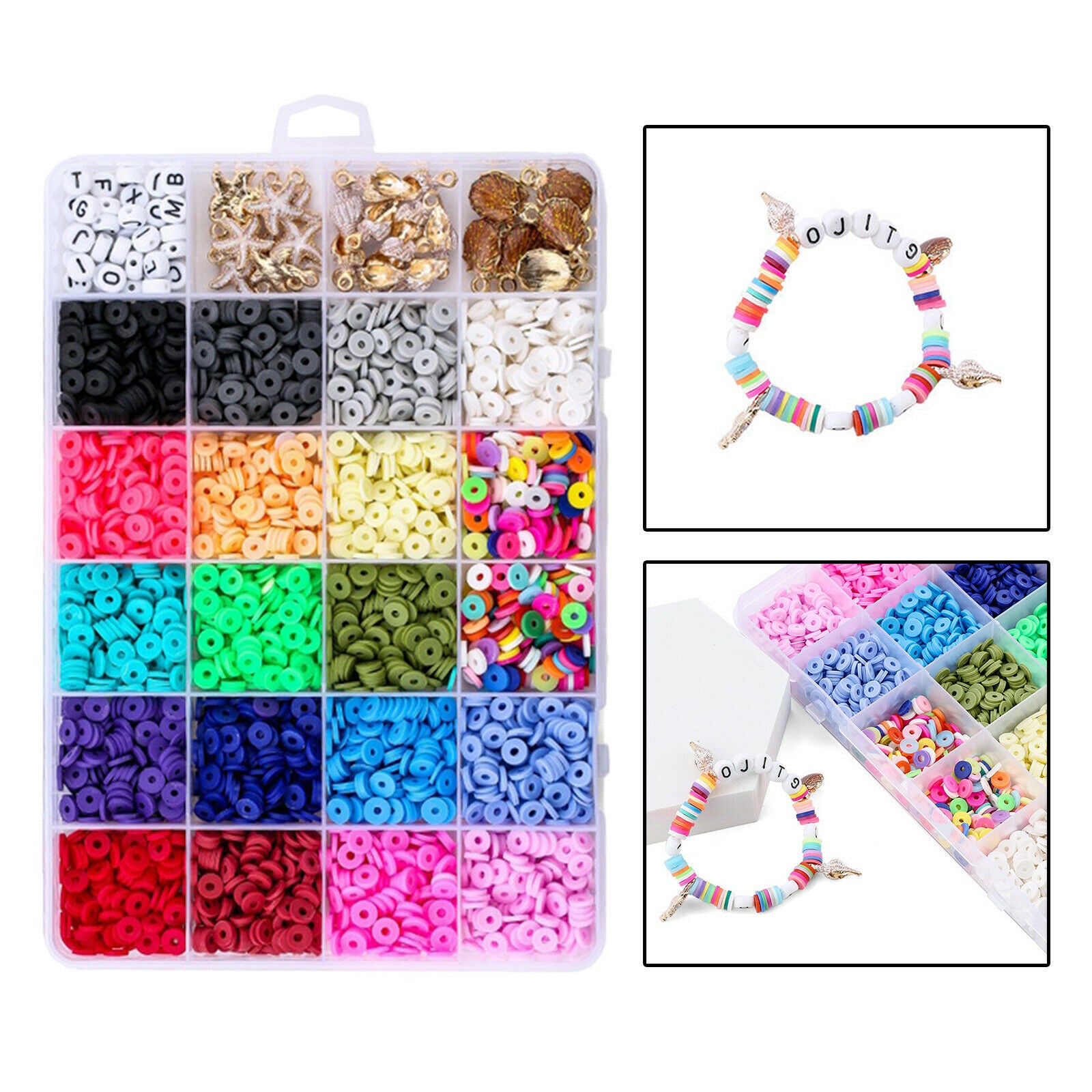 Clay Beads Beads DIY Jewelry Earring Beading Craft Accessories 24 Grid