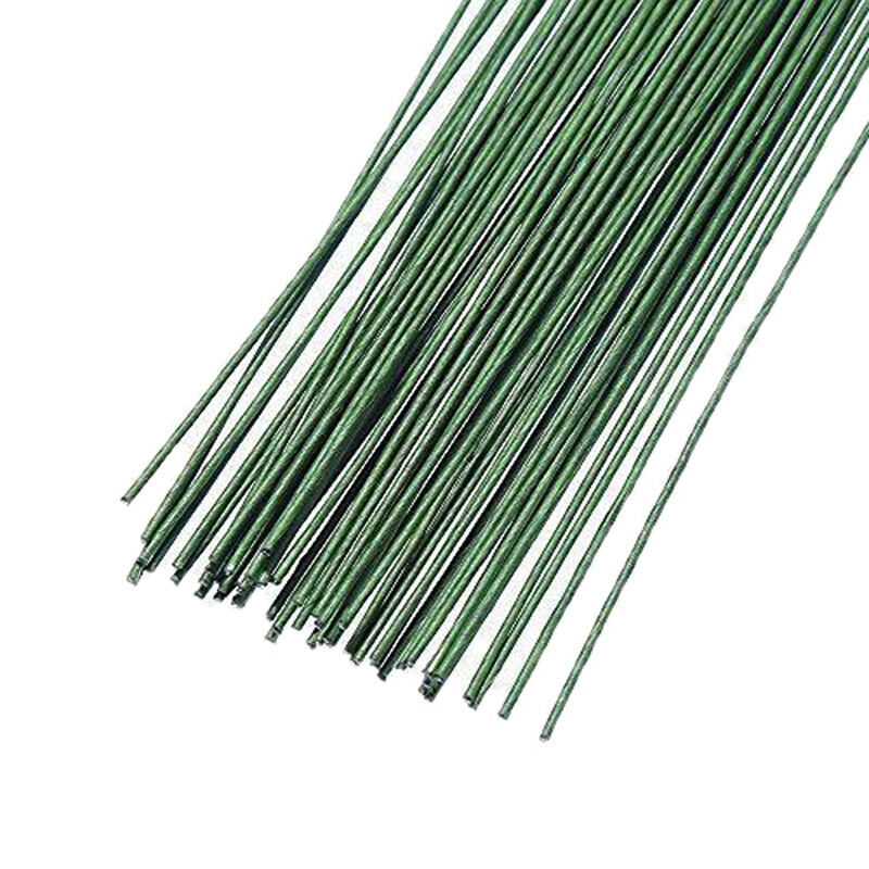12Pcs Green Floral Tape Iron Wire Artificial Flower Stub Stem DIY Decor 6.l8