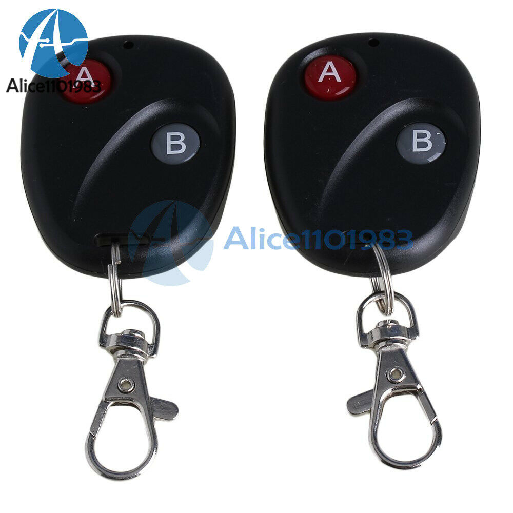 2PCS 433MHz RF Remote Control Key Garage Gate Door Transmitter Wireless DC 12V