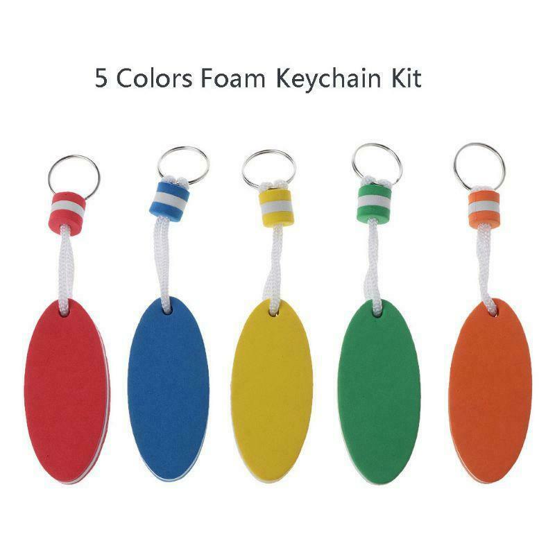 5Pcs Oval Foam Floating Keychain Boating Fishing Surfing Outdoor Sports Keyrings