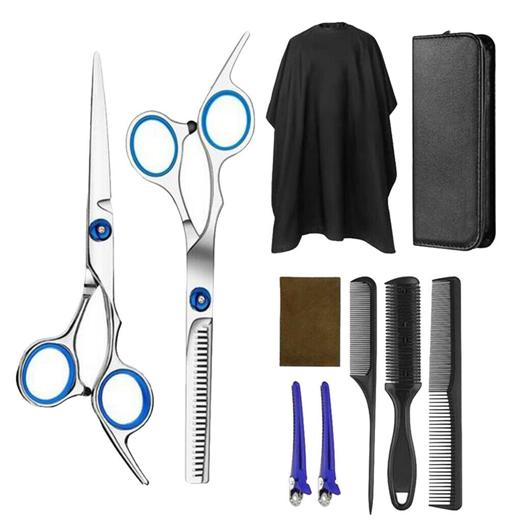 10Pcs Hair Cutting Scissors Kit with Accessories Scissors For Barber Salon