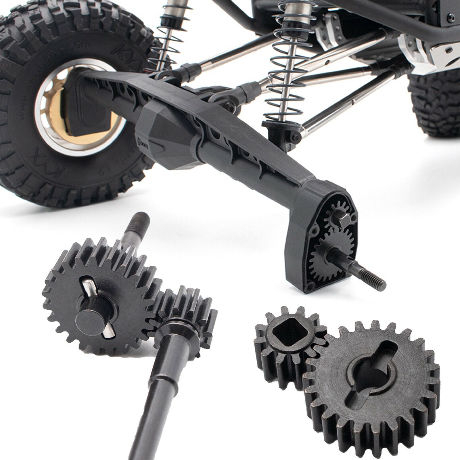 For Axial Capra UTB RC Crawler KYX Portal Axle Steel Teeth 32P 23T/12T Tooth Kit