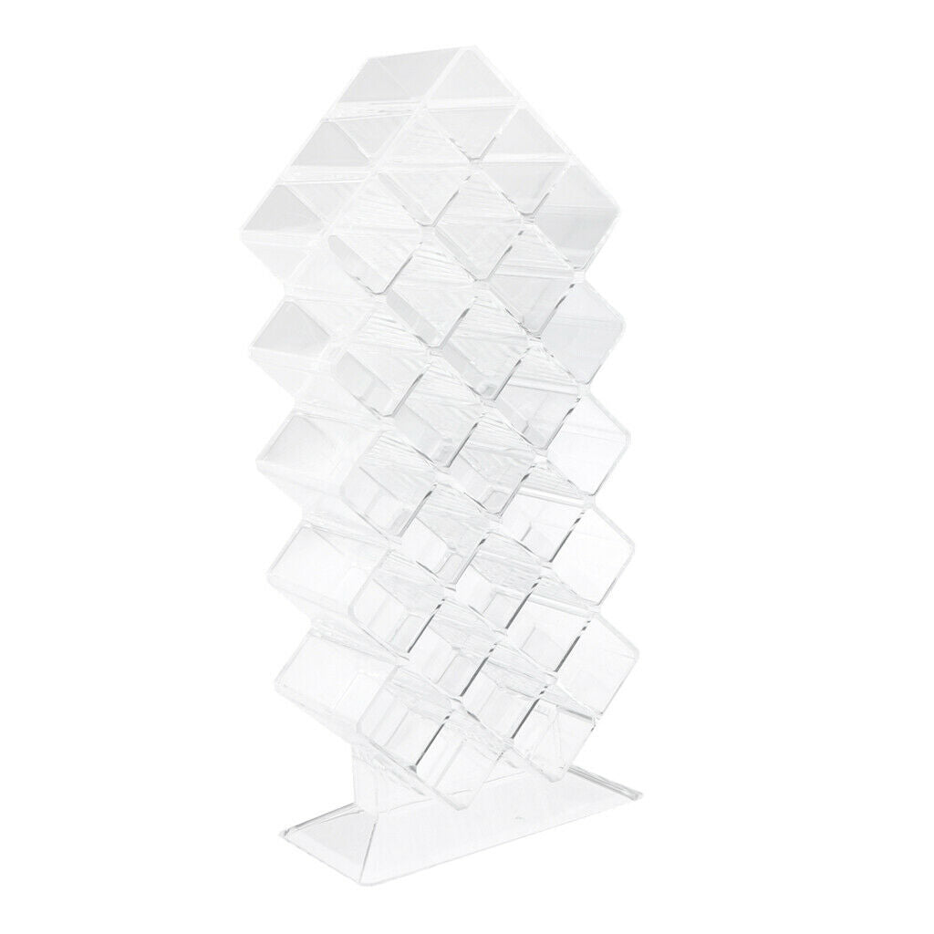 28-cells Empty Lipstick Holder Display Stand Makeup Cosmetic Organizer Clear