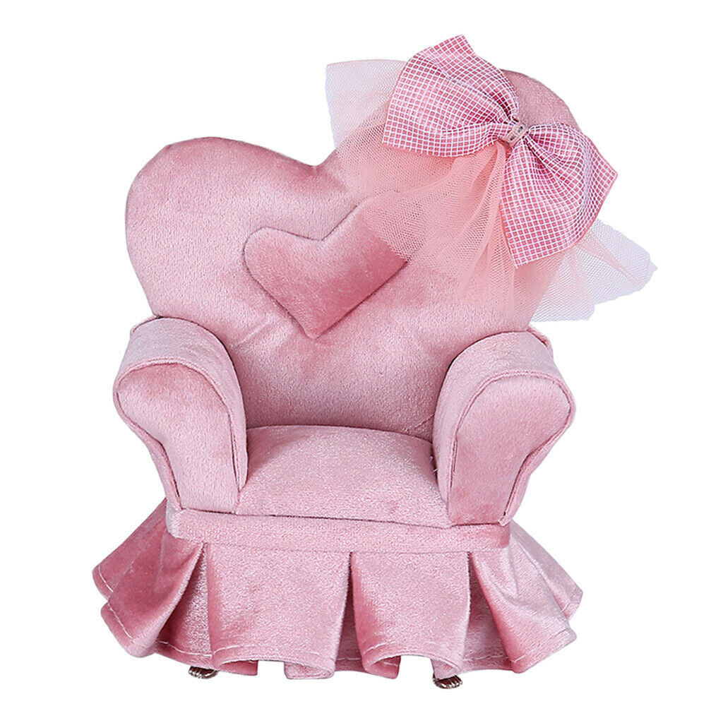 Mini Chair Jewelry Box Organizer Bowknot Lace Case Jewellery Display Storage