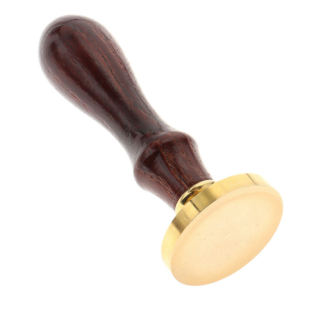 Exquisite Copper Sealing Wax Seal Stamp Wood Handle Patternless 04