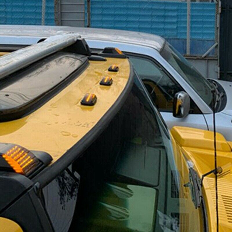 2X Smoked Lens Front Amber Led Cab Roof Lamp Side Marker Lights for Hummer HF1W2