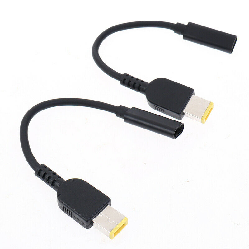 Black Power Adapter Cable USB Type-C Female To Square Plug Charger For Lenov SJ