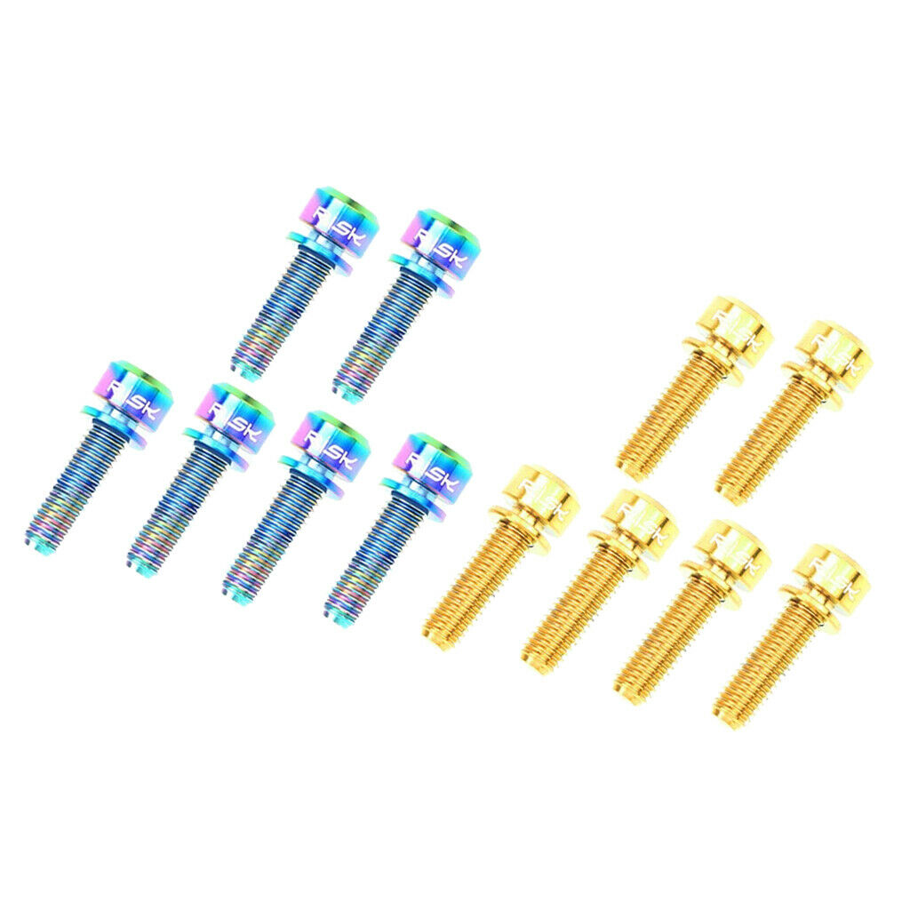 12 Pieces Titanium Alloy Bike Handlebar Stem Screws Bike Stem Bolts M5x20mm
