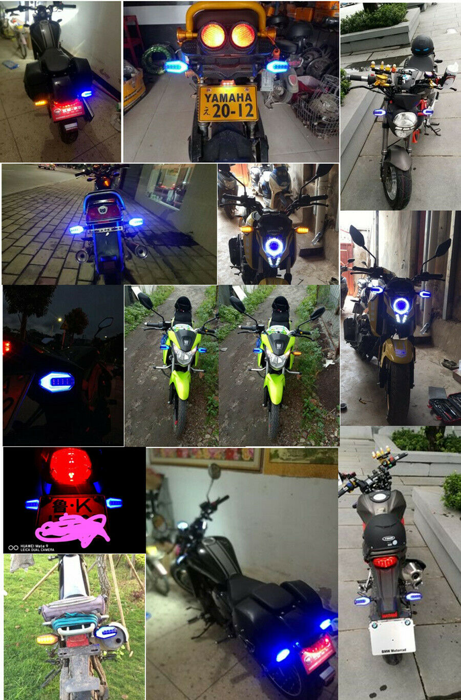 Motorcycle Bikes Modified Turn Signals DRL Turn Lights LED Daytime Running Lamps