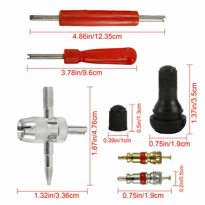 54pcs/Kit Tire Valve Stem Installation Tool Remover Repair Puller Car Plug Core