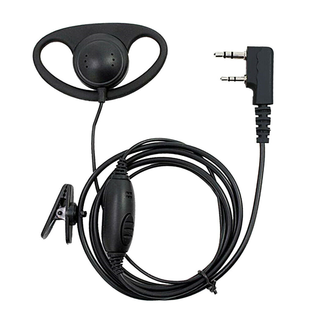 D-Shape PTT Earphone Earpiece Headset for with PTT & Mic for Baofeng UV-89,