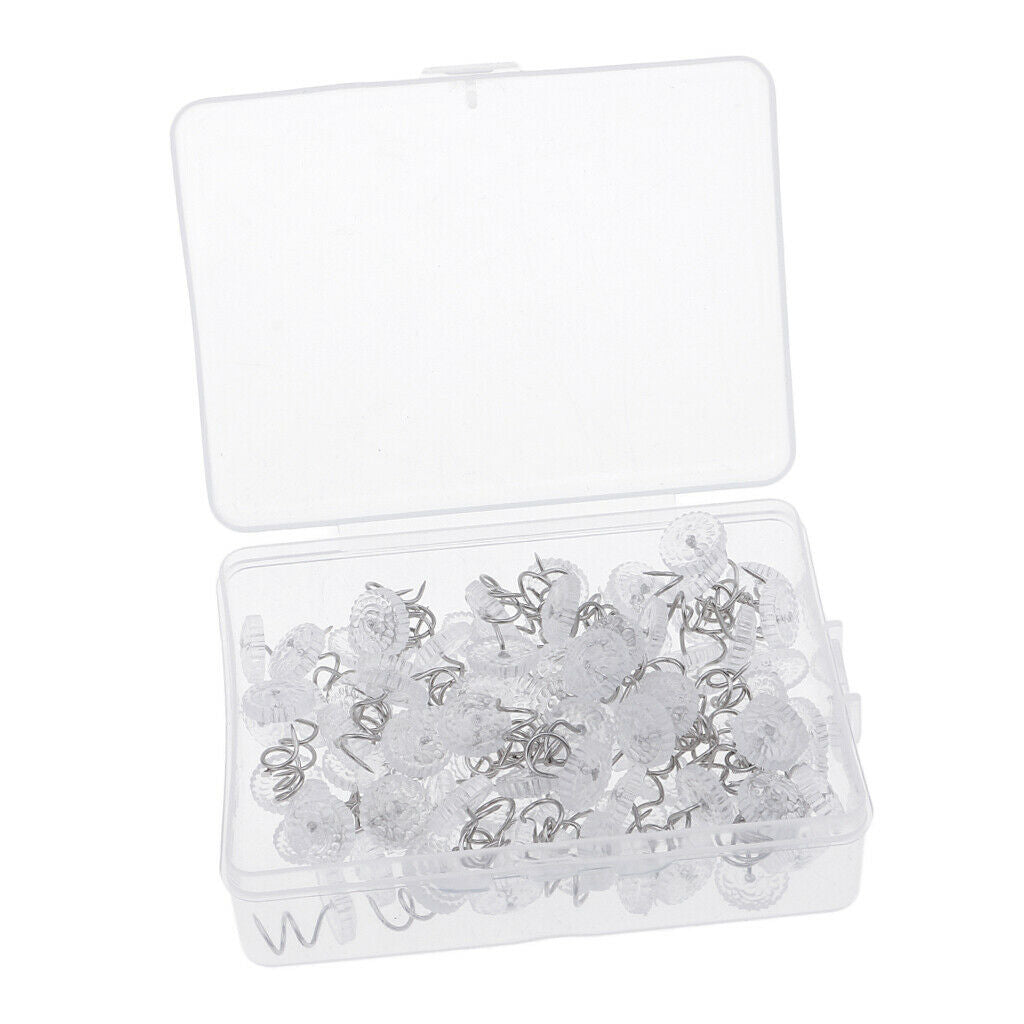100pcs Stainless Steel Upholstery Spiral Nails Studs Furniture Sofa