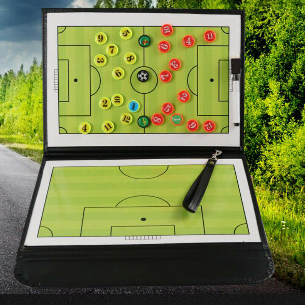 Football Match Plan Coaching Board W/ Pen Training Aid Tactics Equipmen