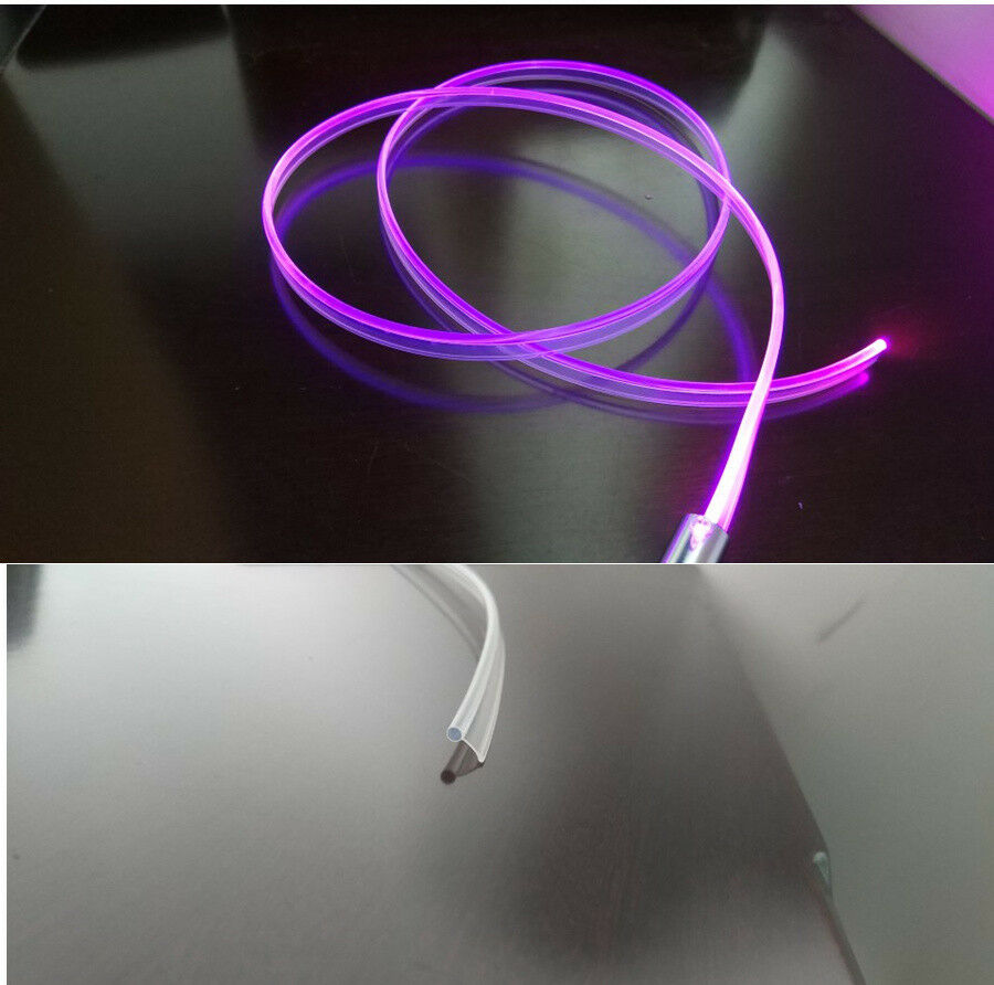 5M 3.0mm PMMA Side Glow Fiber Optic Cable for Car Dash Decor Atmosphere Light