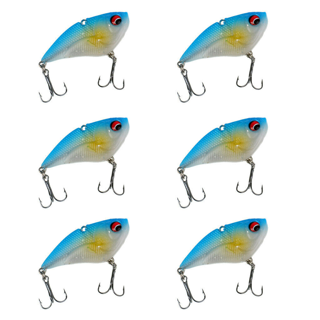 6 Pcs. Artificial Bait Set Blue Fishhook Bait - Fishing Tool For Anglers