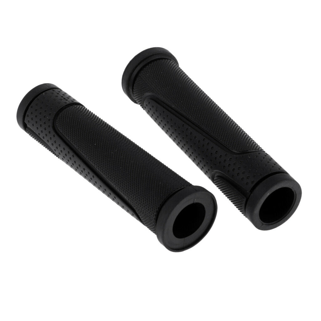 Bike Handlebar Grips Rubber Cycle  Handle Bar End Cover 1 Pair Black