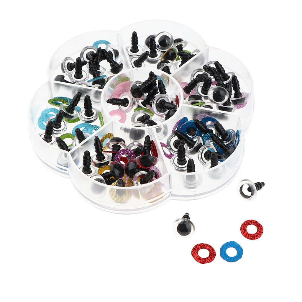 70 Pieces Owl Eyes with Glitter Nonwoven & Washers for Stuffed Animal Crafts