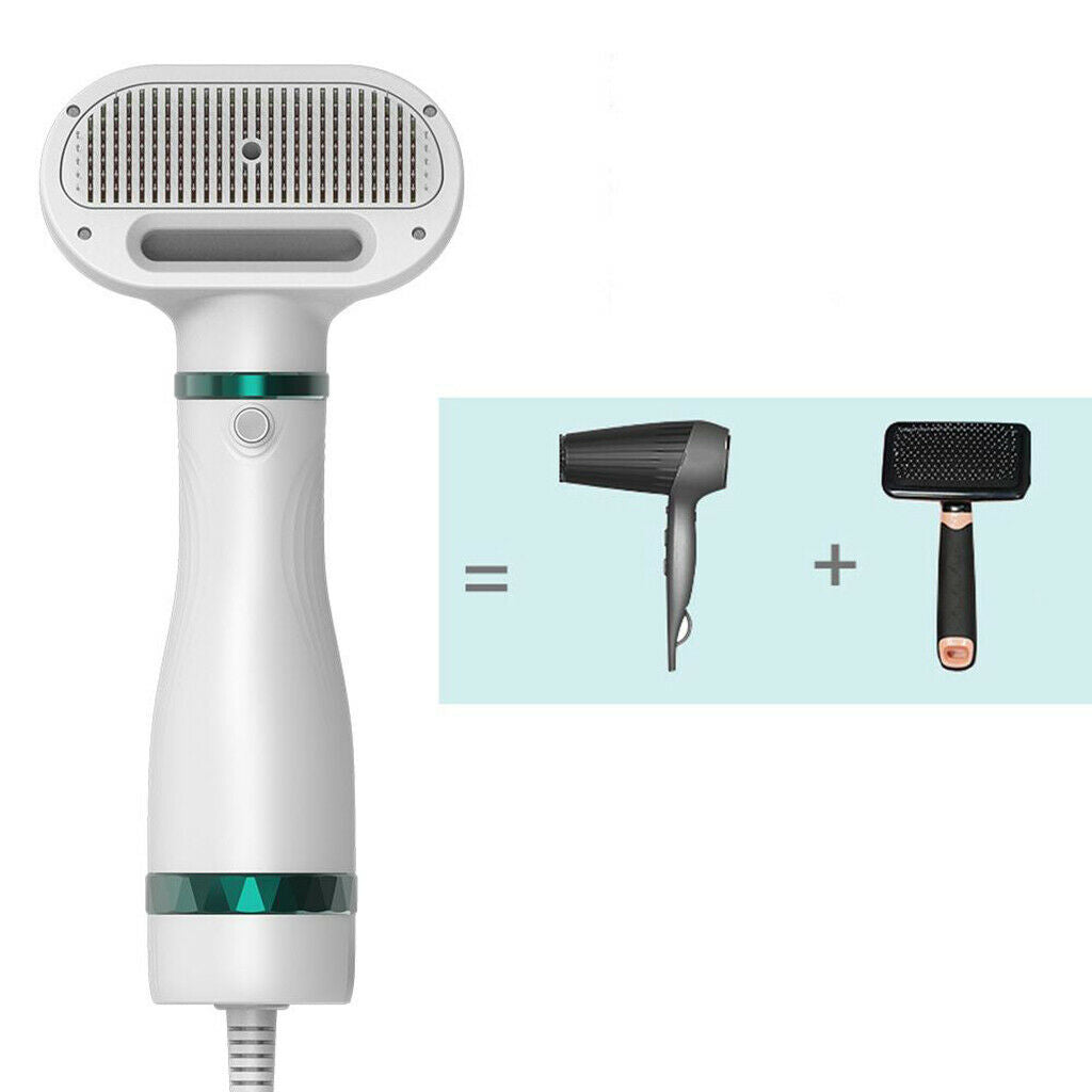 3-Wind Pet Hair Dryer 2 In 1 Pet Grooming Brush Dog Cat Keep Soft Neat UK Plug