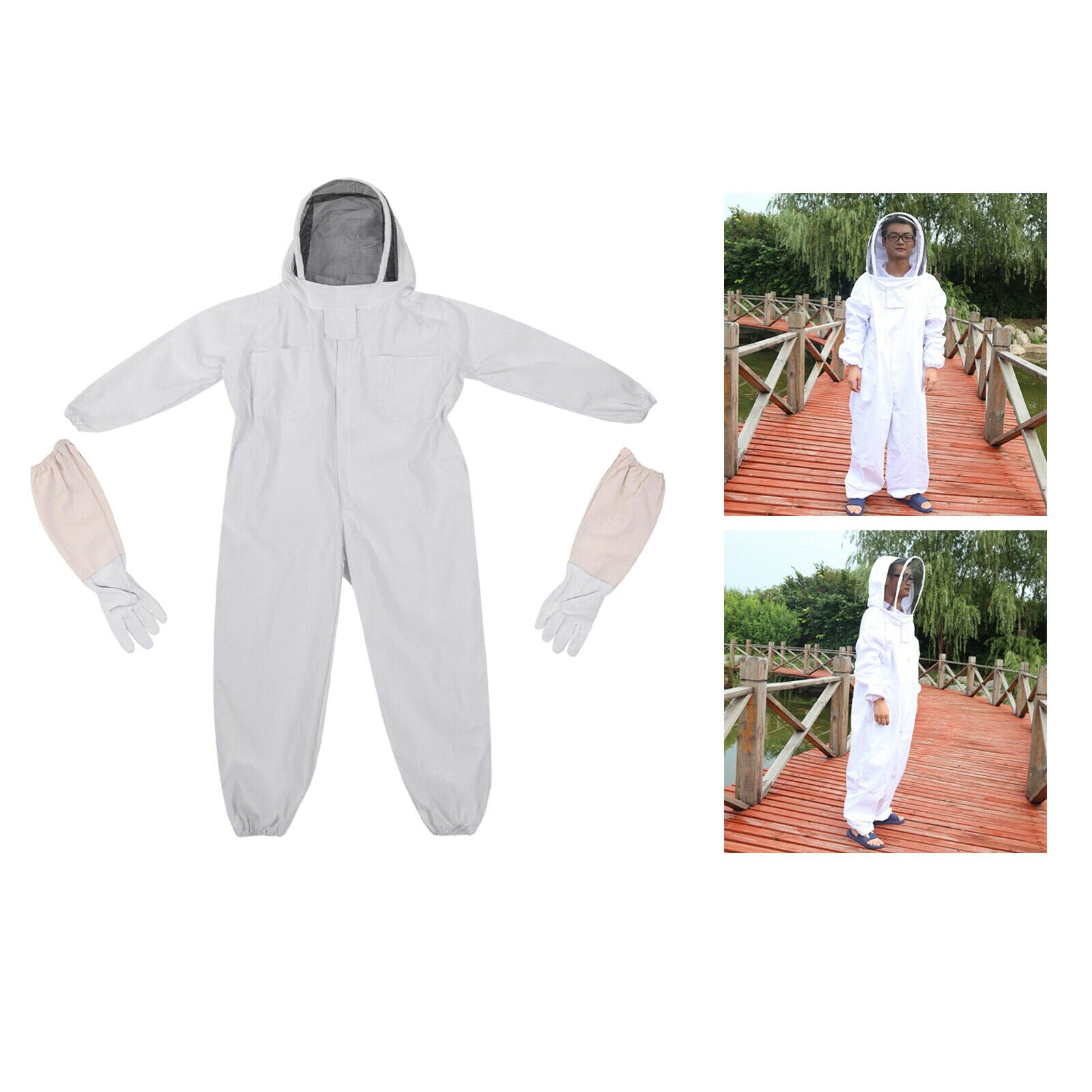 Professional Beekeeping Suit White Protective for Commercial Natural Apiary