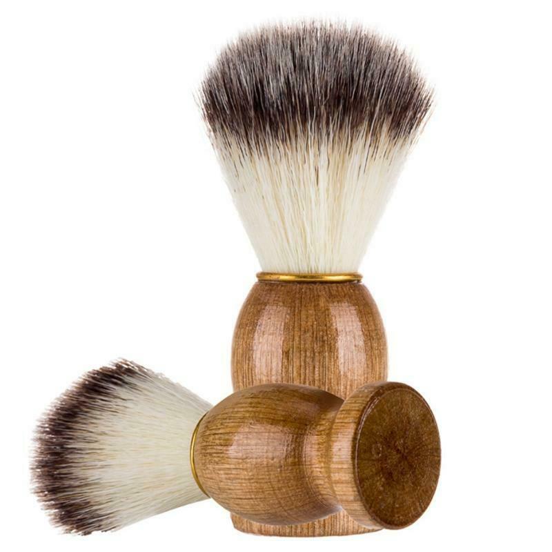 Men Shaving Brush with Wooden Handle Nylon Hair Face Cleaning Beard Cleaner Tool