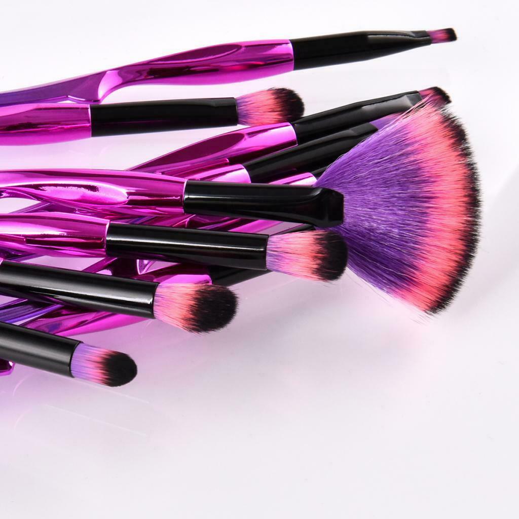 10 Pieces Kabuki Cosmetic Set Powder Foundation Eyeshadow Lip Makeup Brushes