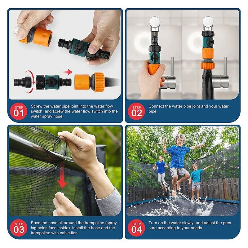 Trampoline Sprinklers 12M Sprinklers Water Park for Kids Water Park SprinkleM9C2