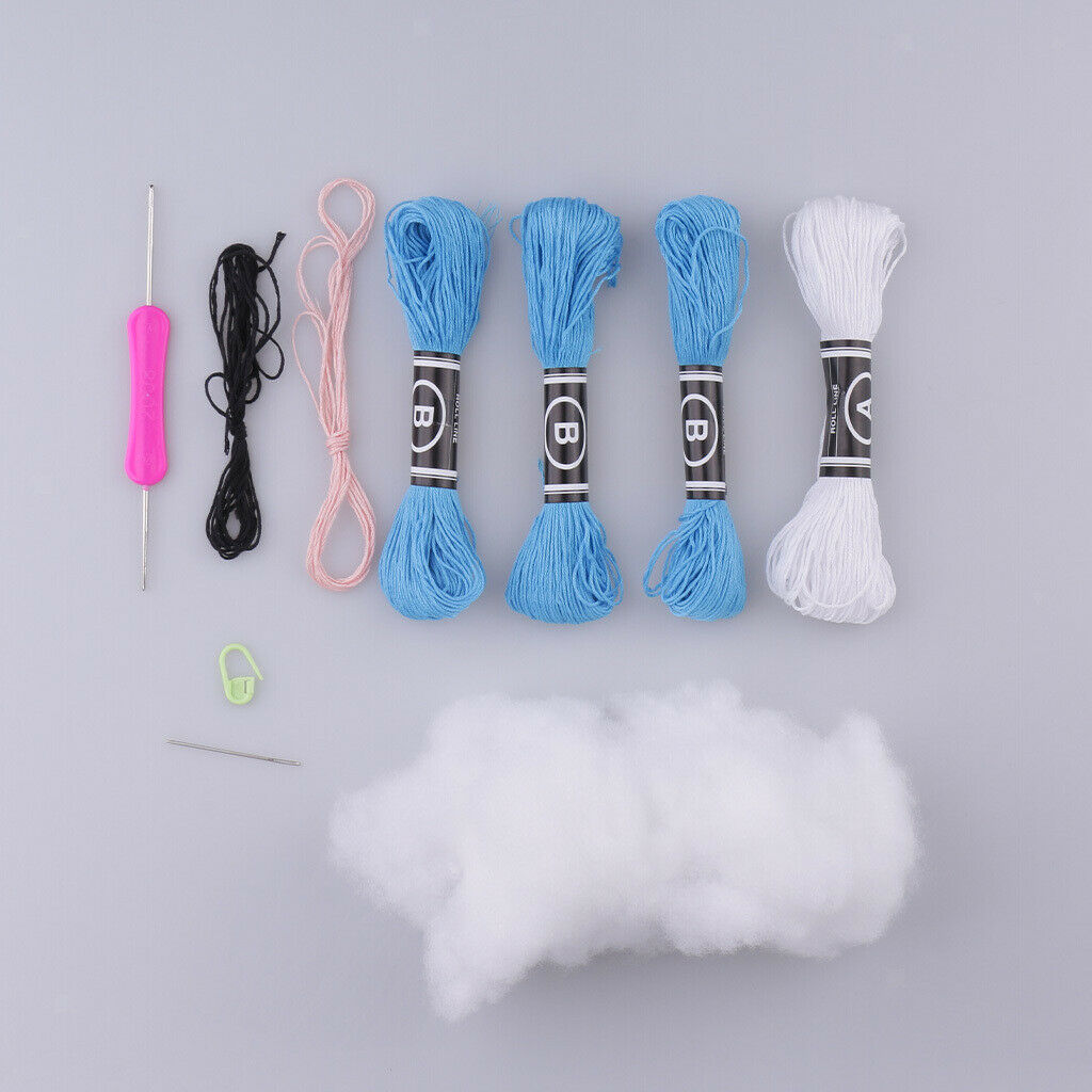 1 Set Animal Amigurumi Crochet Kit Blue Dog Materials Package Sewing Crafts