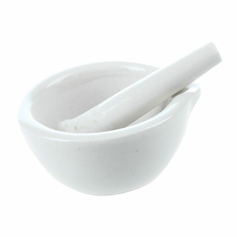 6 ML Porcelaine Mortier et Pilon MÃ©langer Bols LustrÃ© Jeu - Blanc H7A1