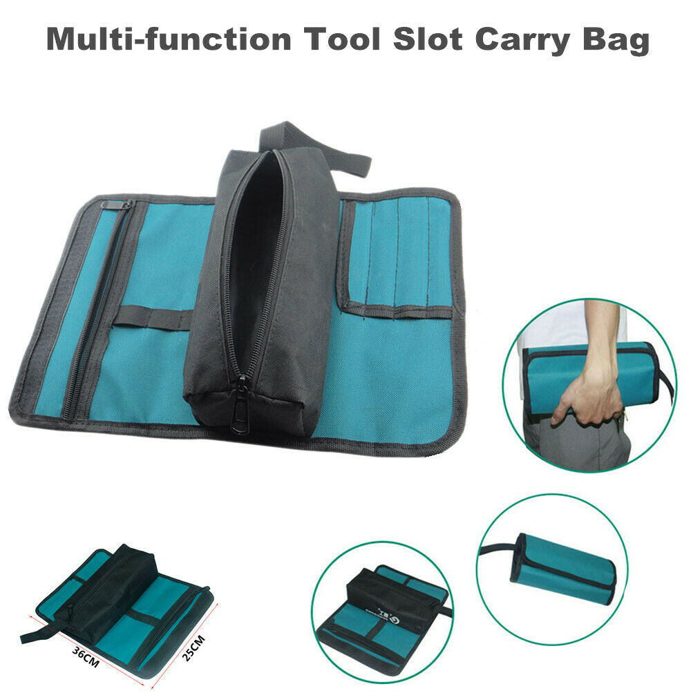 Roll Organizer Bag Car Home Tool Slot Screwdriver Carry Case Pouch Reels Pocket