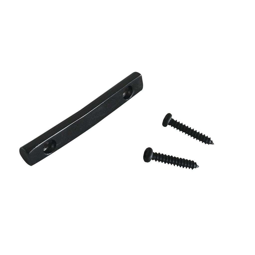 2x Black String Retainer Bar For  Guitar Parts Chrome Round Tension