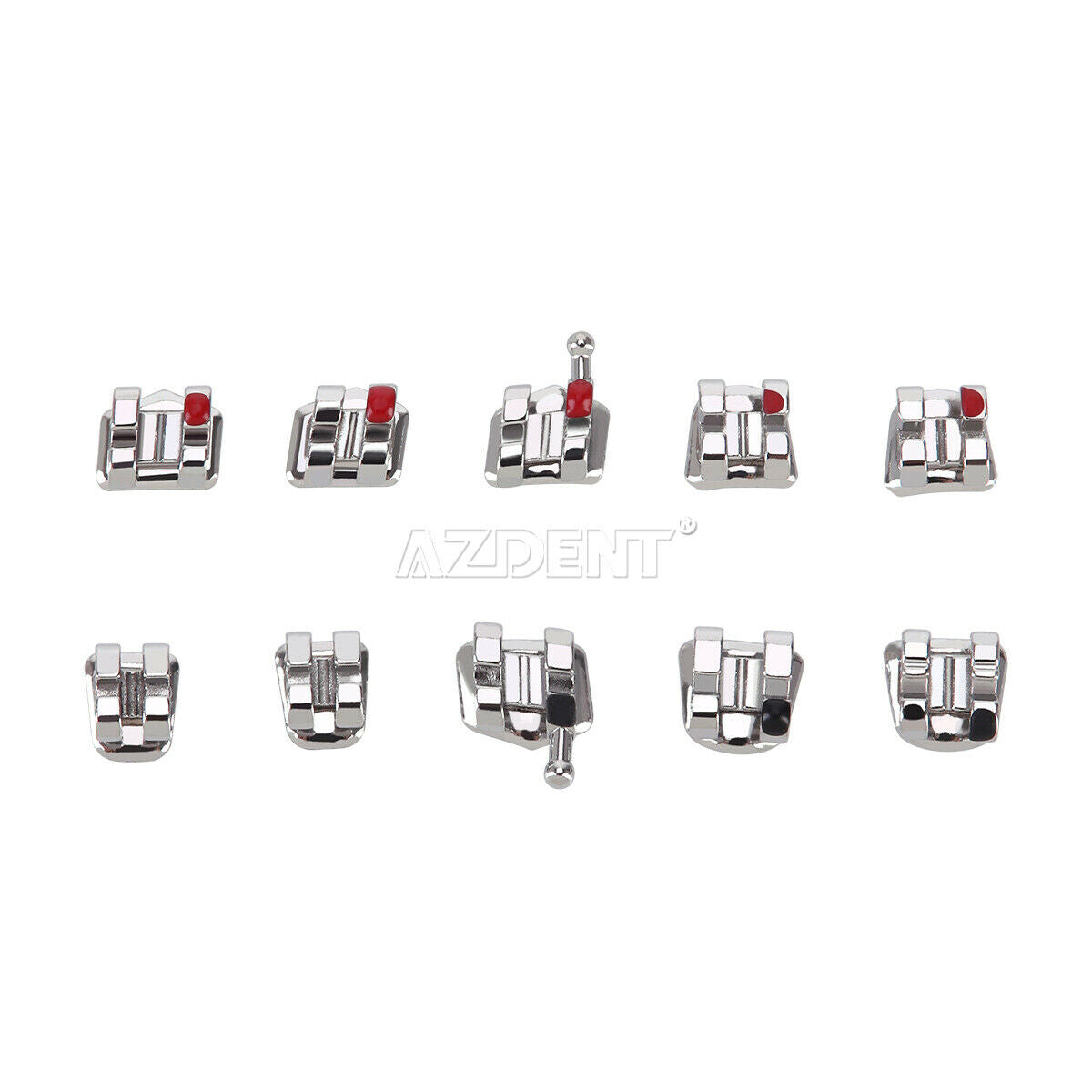50X Dental Orthodontic Bracket Braces Standard Roth Slot.022 Hooks 3 AZDENT