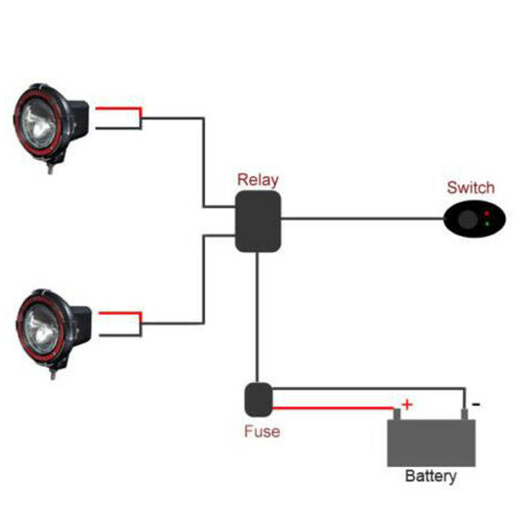 LED Light Bar Wiring Harness Kit ON/OFF Switch Relay Cable for Motorcycle