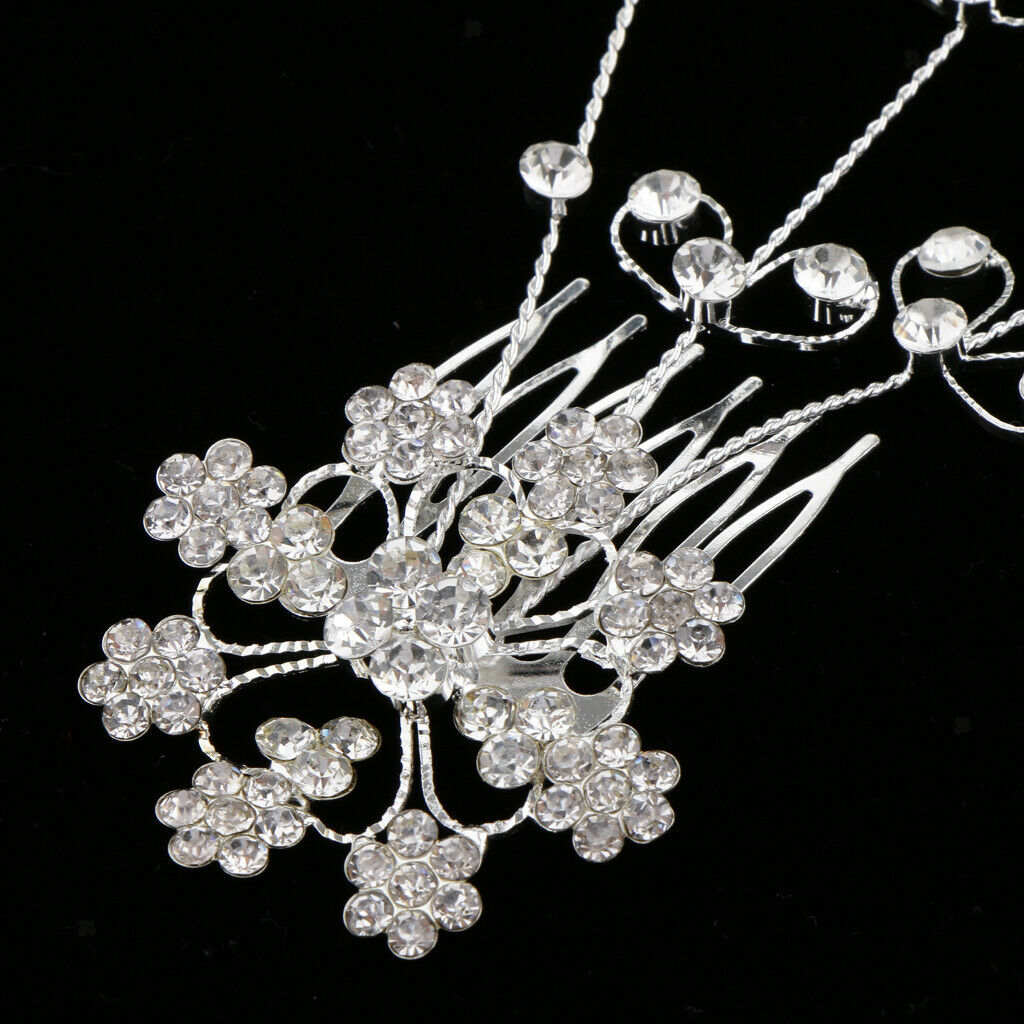 Shiny Crystal Hair Vine Style Hair Comb Wedding Bridal Party Prom Headpiece