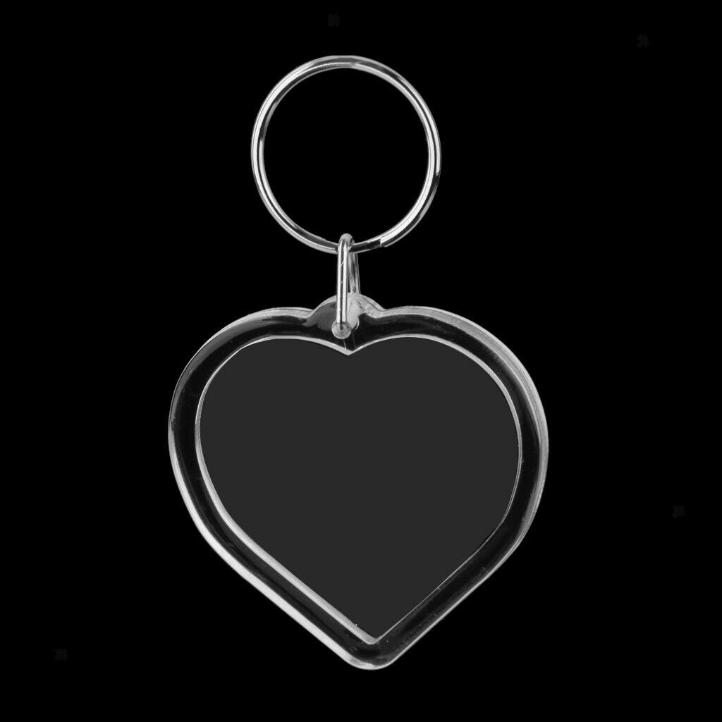 20 Pieces Picture Frame Memorial Keychain Heart Shaped Keychain