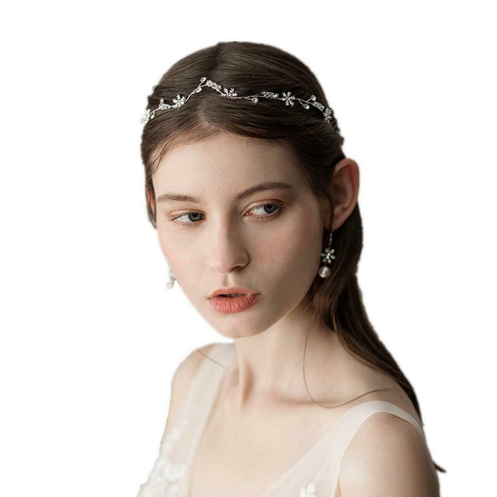 Wedding Bridal Floral Crystal Beads Headband Halo Prom Headpiece  Type 1