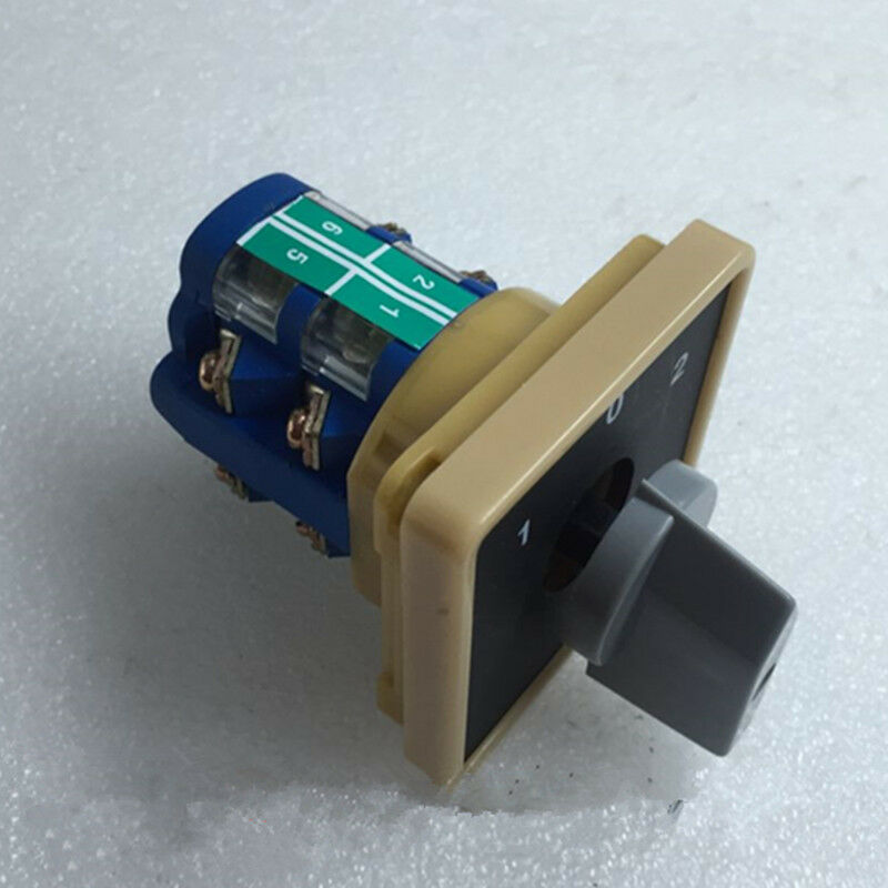 1PCS Rotary Changeover Switch 3 Positions (1-0-2) ON/OFF/ON 8 Terminals 600V 20A