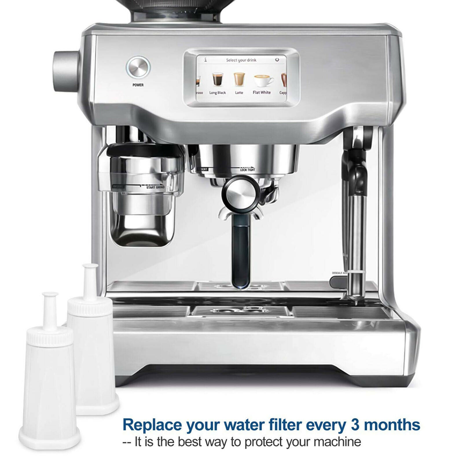 2x Coffee Machine Water Filters Replace Accessory Coffee Accessories White