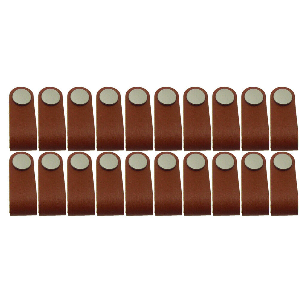 20x Handmade Leather Luggage Suitcase Handle Door Pull Knob Multi-size