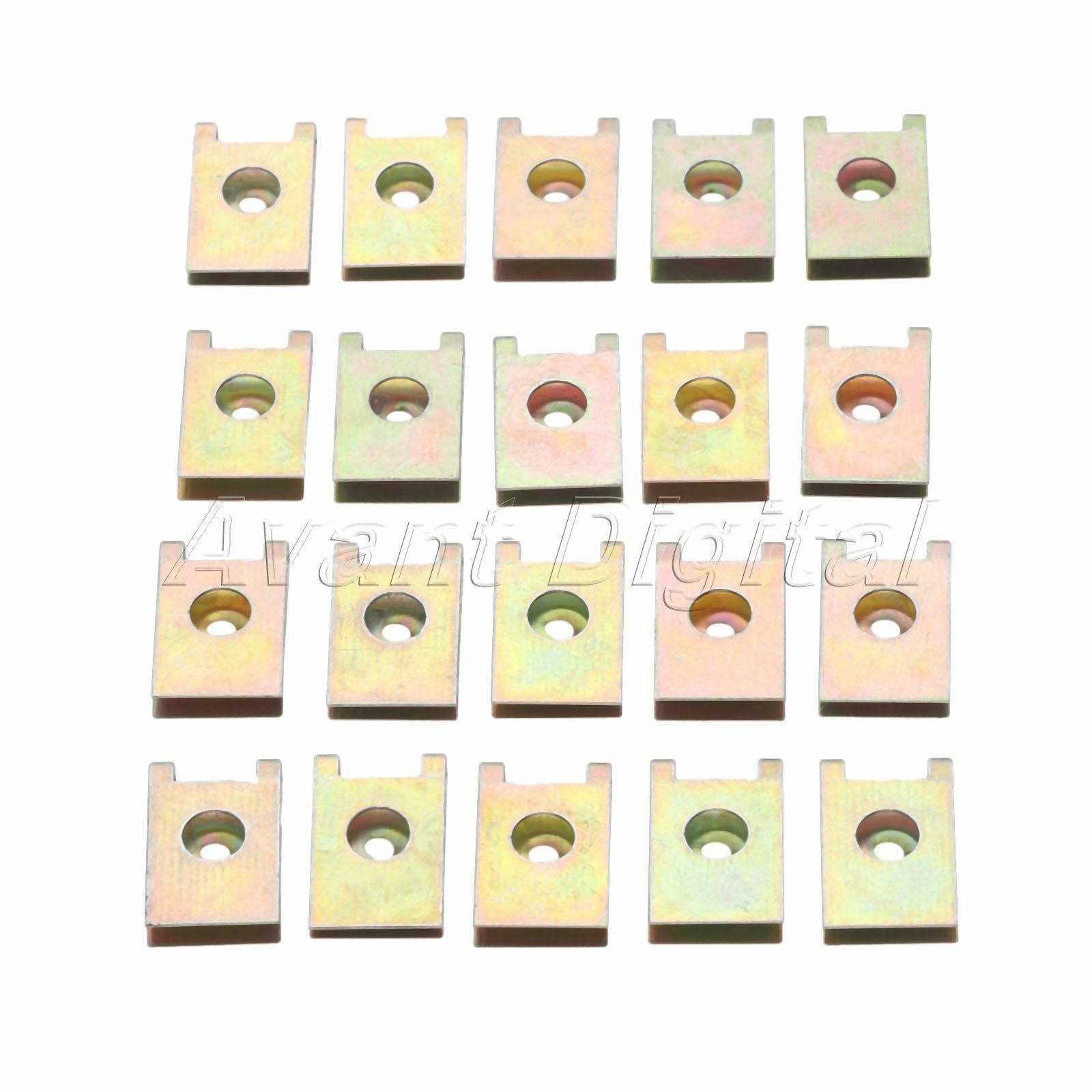 20X Fastener Bumper Panel Plate Fastener Clips Screw Base U Type Nut Clamp