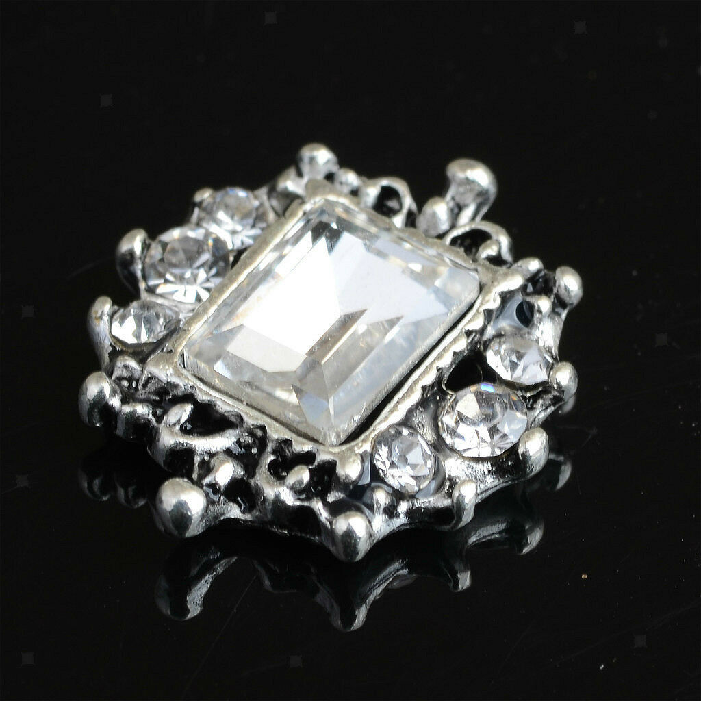 20x Rhinestone Brooch Rhinestone Embellishment Button DIY Hair Band Bouquet