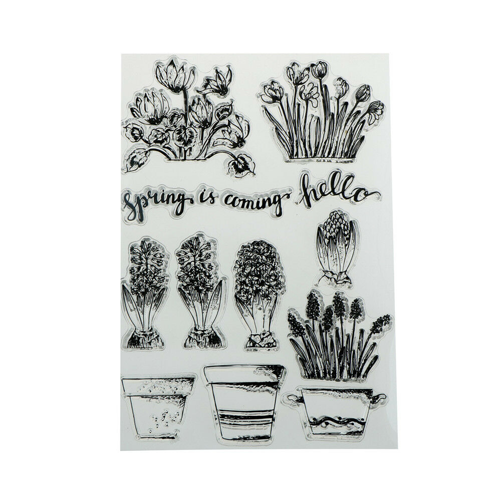 Beautiful Cactus and Flower Pot Rubber Stamp Scrapbooking PhotoAlbumDecora.l8