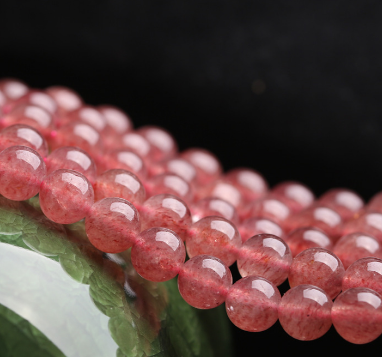 8mm natural strawberry crystal beads scattered beads  diy+A+