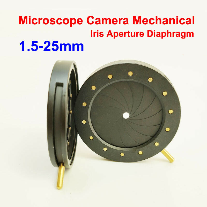 1.5-25mm Mechanical Iris Aperture Diaphragm Microscope Camera Condenser Parts