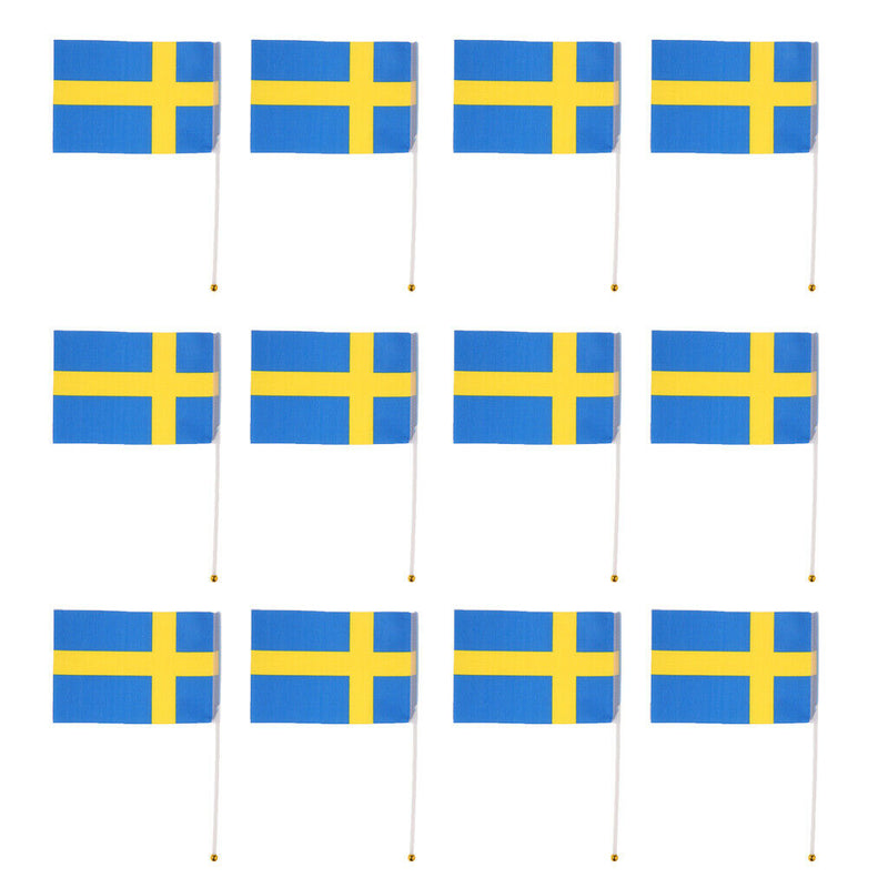 Sweden Hand Waving National Country Flag 14 x 21cm Pack of 12