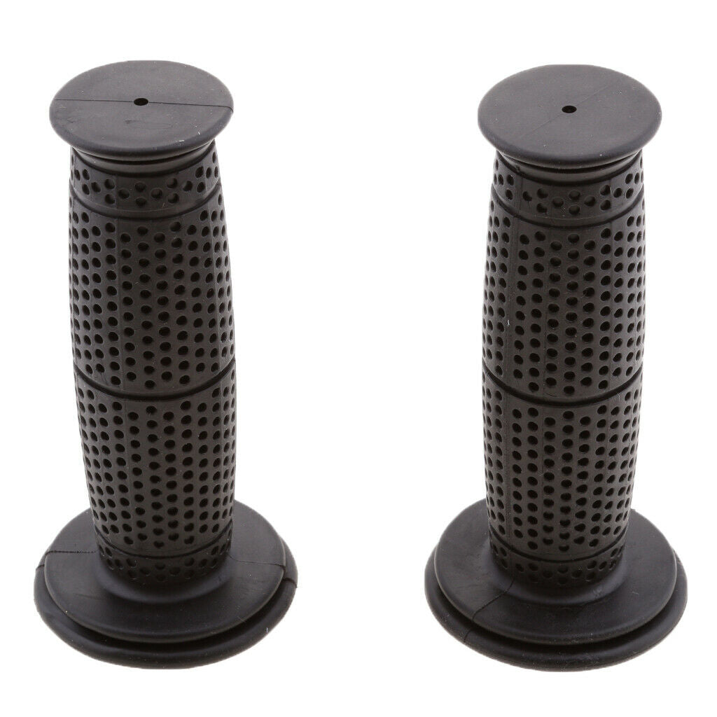 1 Pair 22/24mm Universal Motorcycle Retro Handlebar Grips Black