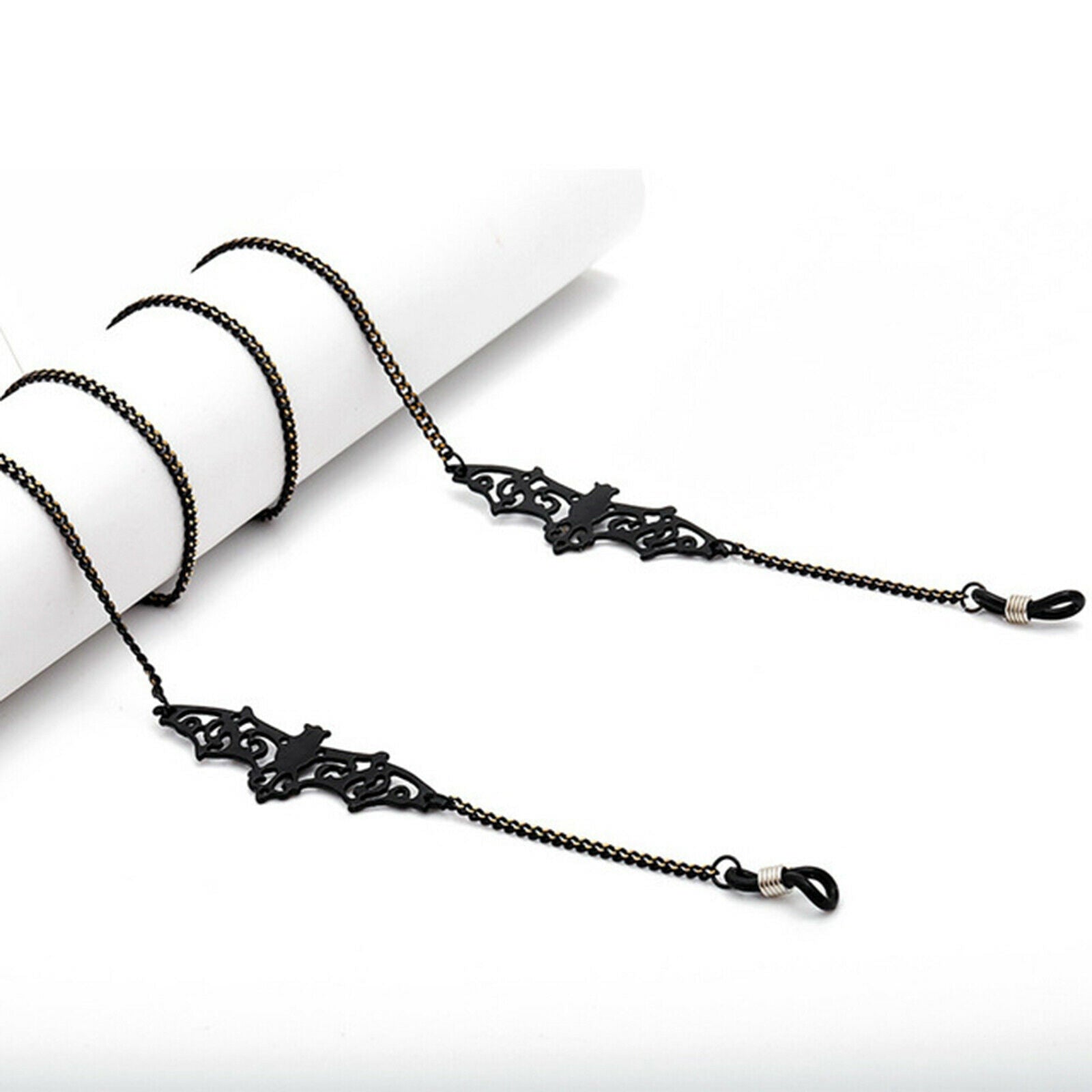 Decorative Eyeglass Chain Black Bat Decor Eyewear Retainer Necklace Lanyards