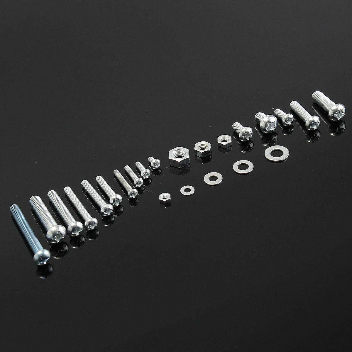 500Pcs M3/M4/M5/M6 Flat Screw Nut Set Galvanized Cross Head Bolt Nuts Washers
