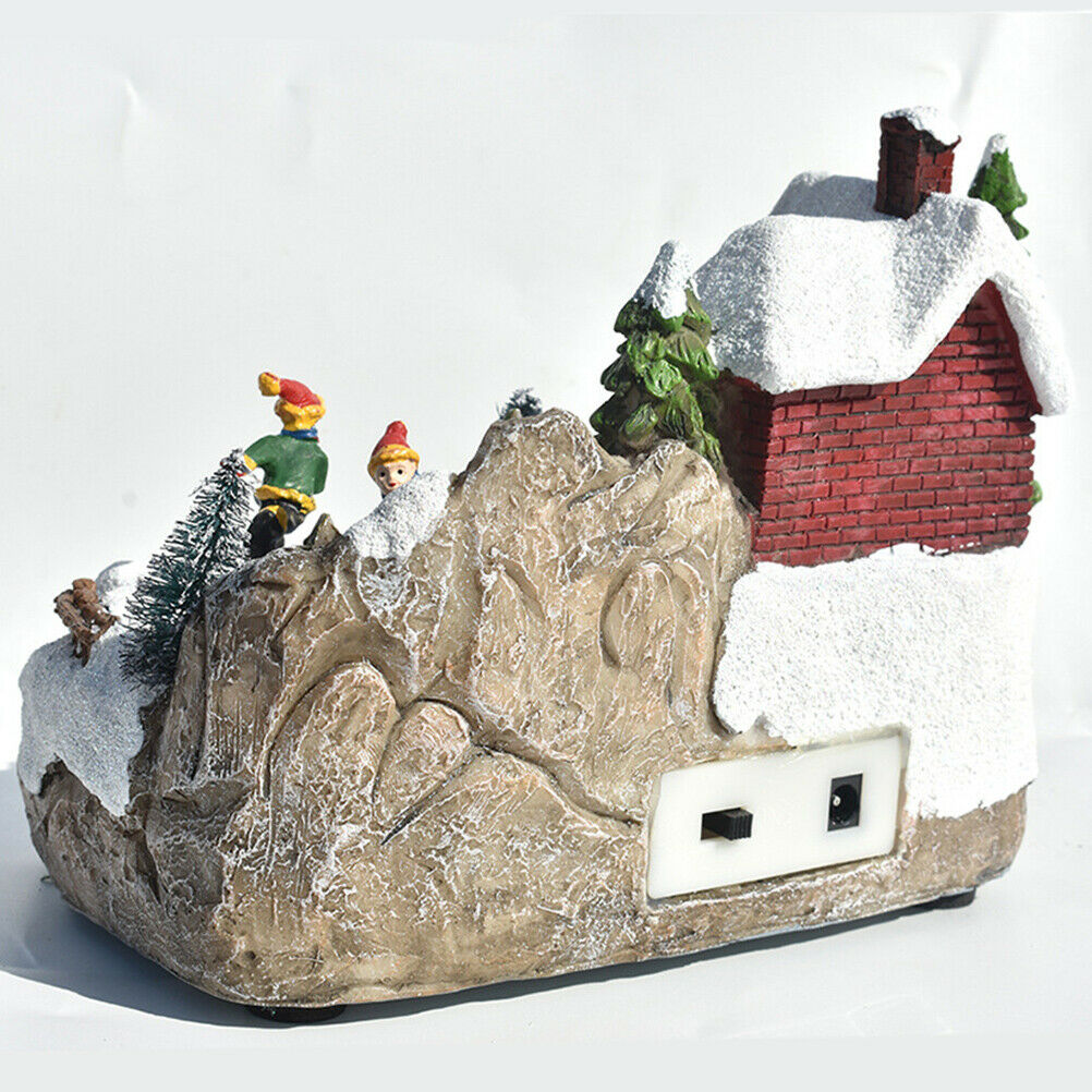 Christmas Snow House Village Decoration with Music LED Light  Home Decoration